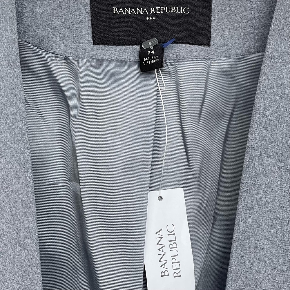 Banana Republic Open Front Blazer Long Sleeves Lined Pointed Front Shoulder Pads - Picture 2 of 6